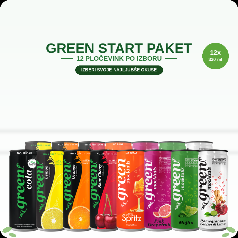 Start: 12 pločevink Green Cola brez sladkorja po izbiri